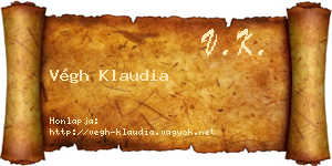 Végh Klaudia névjegykártya