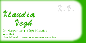 klaudia vegh business card