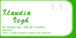 klaudia vegh business card